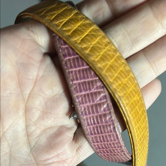 Vintage/Rare/HTF Sharif Leather Snakeskin Multicolor Chevron Patterned Bag - Picture 7 of 11